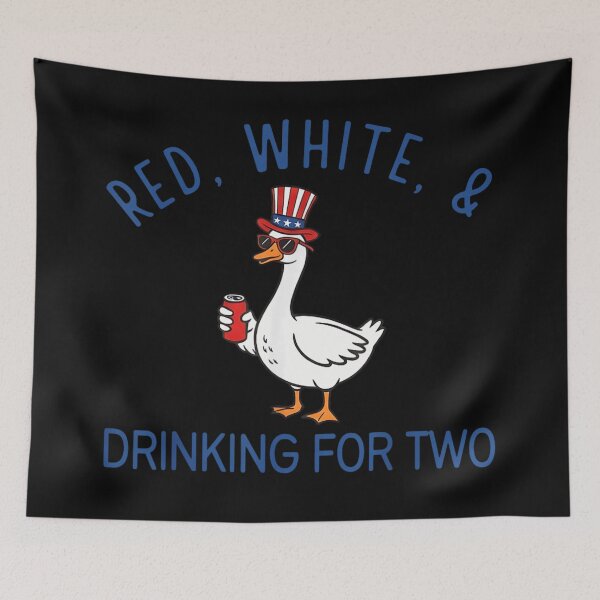 Item preview, Red White And Drinking For Two Funny Patriotic July Fourth Goose designed and sold by DuneHaicna.