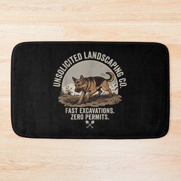 Item preview, Unsolicited Landscaping Co German Shepherd Fast Excavations Funny Dog Lover Design designed and sold by DuneHaicna.