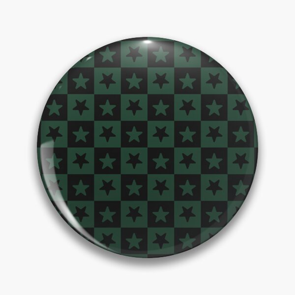 Item preview, Black and Forest Green checkered stars designed and sold by pattern-archive.