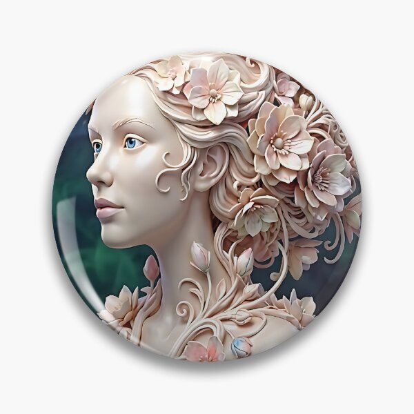 Item preview, Ethereal Floral Muse: A Sculptural Portrait designed and sold by ToxicInkArt.