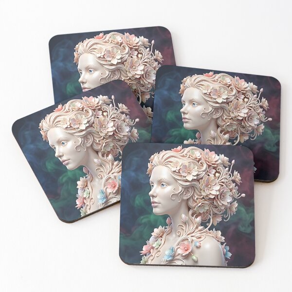 Item preview, Ethereal Floral Muse: A Sculptural Portrait designed and sold by ToxicInkArt.