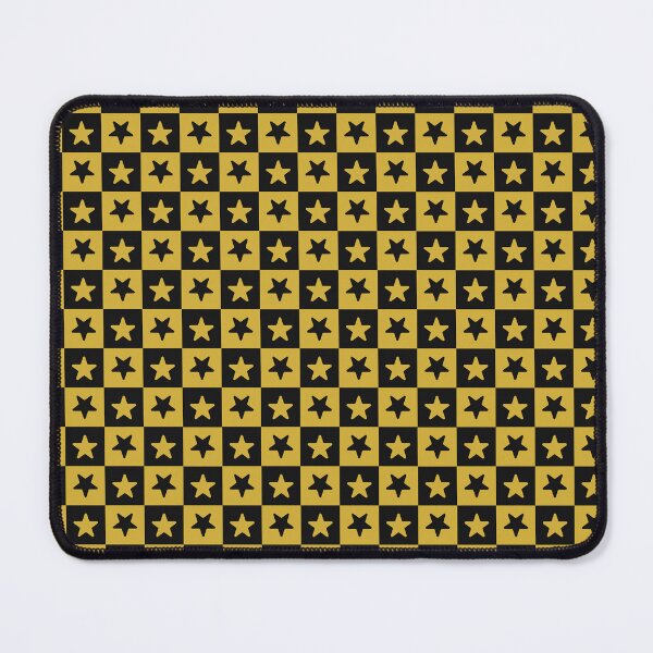 Item preview, Black and Gold checkered stars designed and sold by pattern-archive.