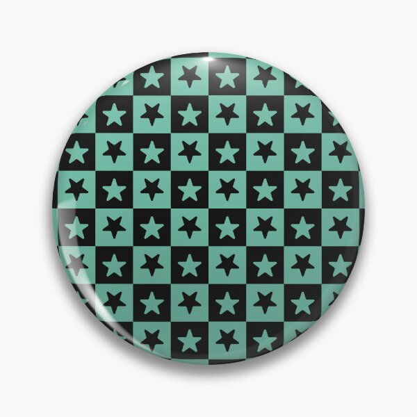 Item preview, Black and Pastel Green checkered stars designed and sold by pattern-archive.