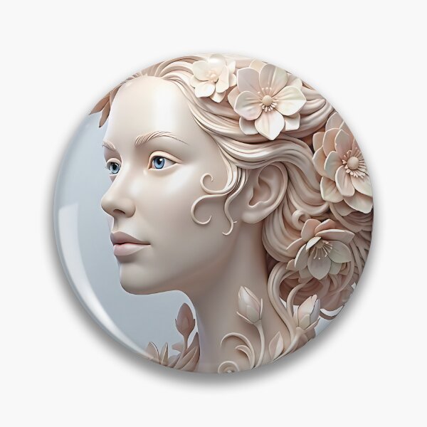 Item preview, Ethereal Floral Muse: A Sculptural Portrait designed and sold by ToxicInkArt.