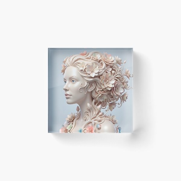 Item preview, Ethereal Floral Muse: A Sculptural Portrait designed and sold by ToxicInkArt.