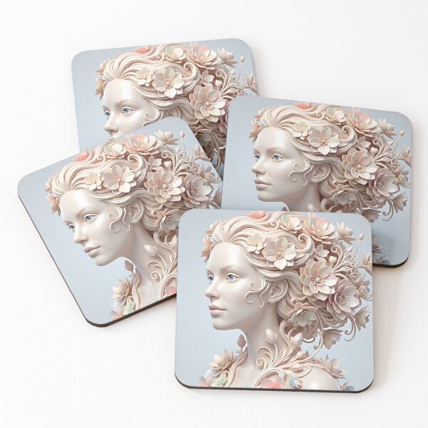 Item preview, Ethereal Floral Muse: A Sculptural Portrait designed and sold by ToxicInkArt.