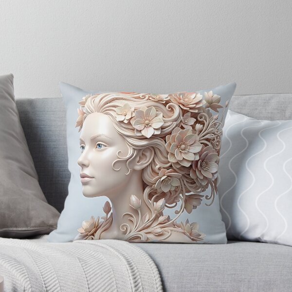 Item preview, Ethereal Floral Muse: A Sculptural Portrait designed and sold by ToxicInkArt.
