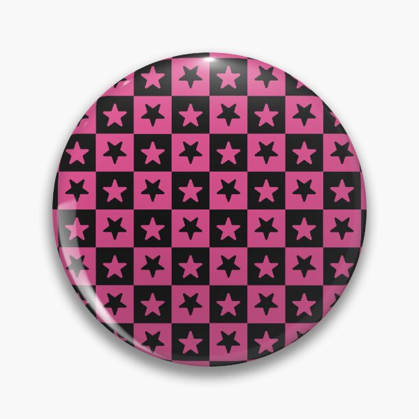 Item preview, Black and Hot Pink checkered stars designed and sold by pattern-archive.