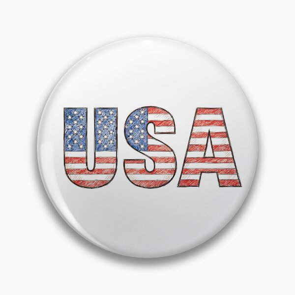 Item preview, USA Flag Hand Drawn Letters designed and sold by Ar0undTheW0rld.