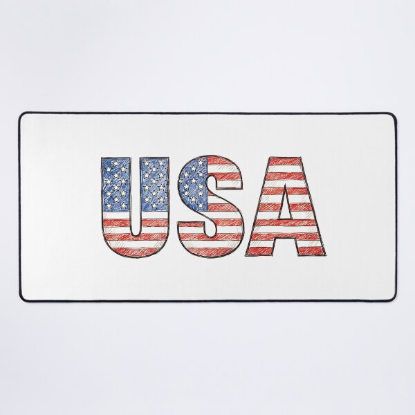 Item preview, USA Flag Hand Drawn Letters designed and sold by Ar0undTheW0rld.