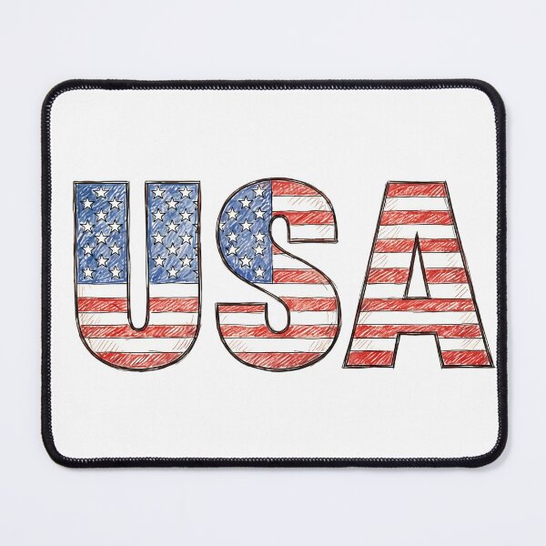 Item preview, USA Flag Hand Drawn Letters designed and sold by Ar0undTheW0rld.