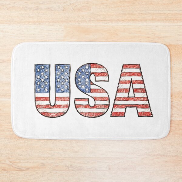Item preview, USA Flag Hand Drawn Letters designed and sold by Ar0undTheW0rld.