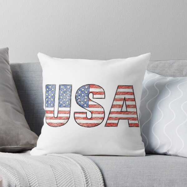 Item preview, USA Flag Hand Drawn Letters designed and sold by Ar0undTheW0rld.