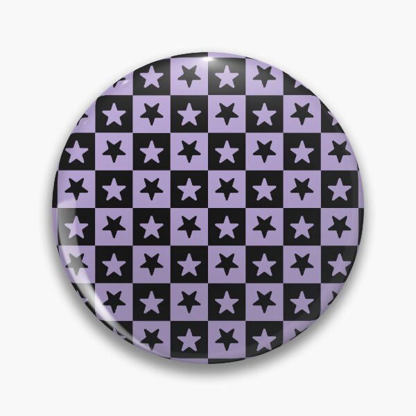 Item preview, Black and Lilac checkered stars designed and sold by pattern-archive.