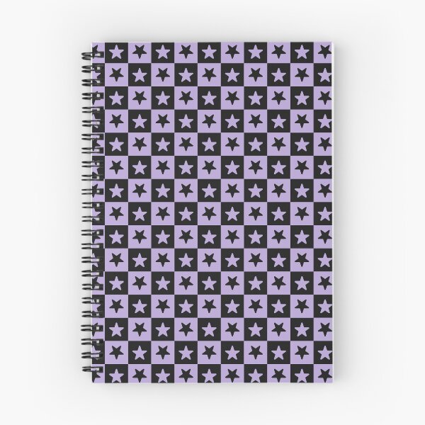 Item preview, Black and Lilac checkered stars designed and sold by pattern-archive.