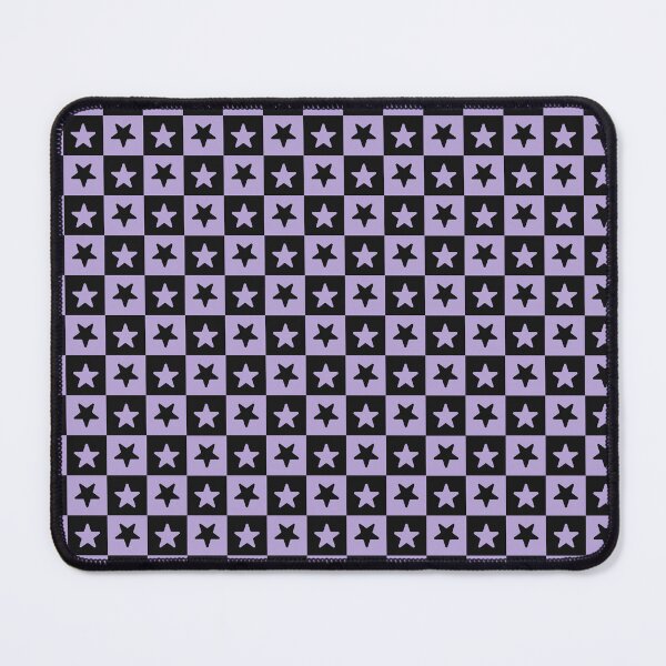 Item preview, Black and Lilac checkered stars designed and sold by pattern-archive.