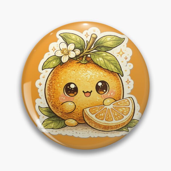 Item preview, Kawaii Cute Orange with Blossom Flower and Slice – Adorable Watercolor Citrus Art | Orange Gift designed and sold by irfanshikh.