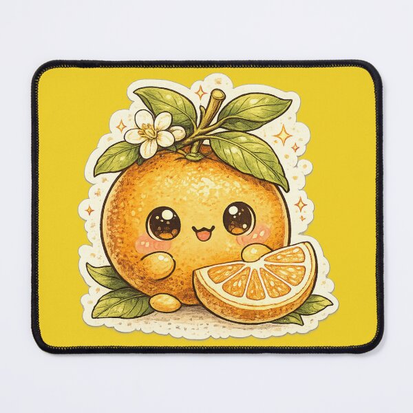 Item preview, Kawaii Cute Orange with Blossom Flower and Slice – Adorable Watercolor Citrus Art | Orange Gift designed and sold by irfanshikh.