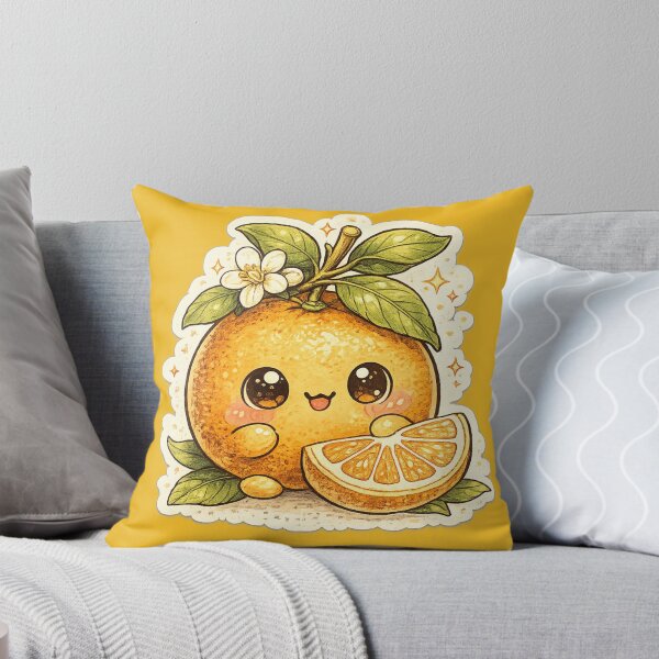 Item preview, Kawaii Cute Orange with Blossom Flower and Slice – Adorable Watercolor Citrus Art | Orange Gift designed and sold by irfanshikh.