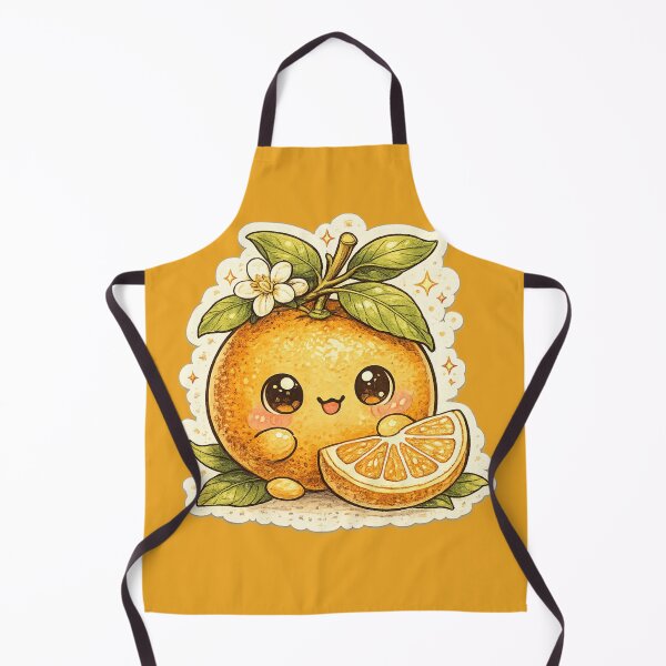 Item preview, Kawaii Cute Orange with Blossom Flower and Slice – Adorable Watercolor Citrus Art | Orange Gift designed and sold by irfanshikh.