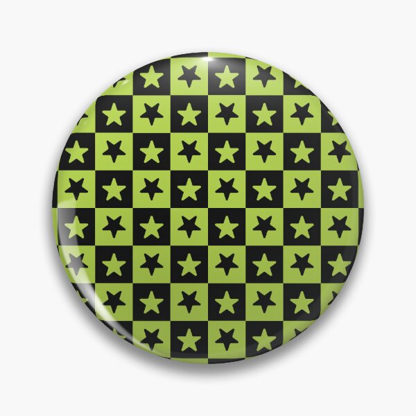 Item preview, Black and Lime checkered stars designed and sold by pattern-archive.
