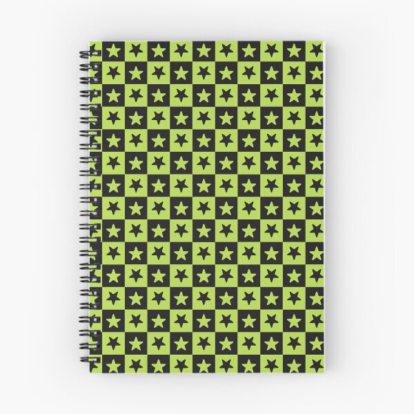 Item preview, Black and Lime checkered stars designed and sold by pattern-archive.