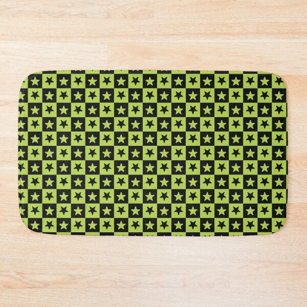 Item preview, Black and Lime checkered stars designed and sold by pattern-archive.