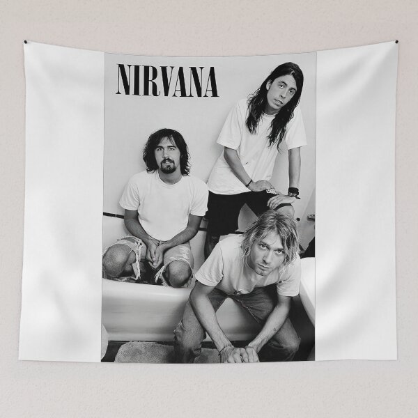 Aperçu de l'œuvre Affiche de membre de Nirvana en noir et blanc créée et vendue par najamhans.