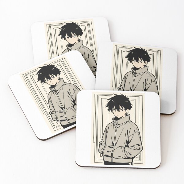 Item preview, Portrait - Man grey jacket hands pockets geometric designed and sold by AnimeShin.