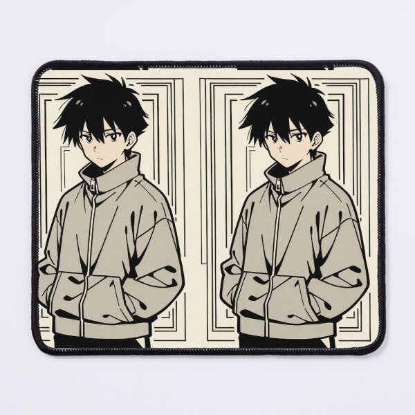 Item preview, Portrait - Man grey jacket hands pockets geometric designed and sold by AnimeShin.