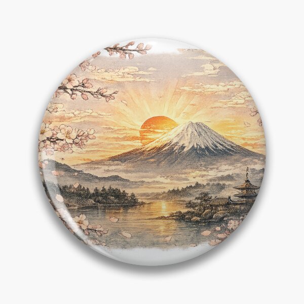 Item preview, Mount Fuji & Sakura Sunrise | Japanese Ukiyo-e Landscape designed and sold by Ukiyo Spirit Studio.