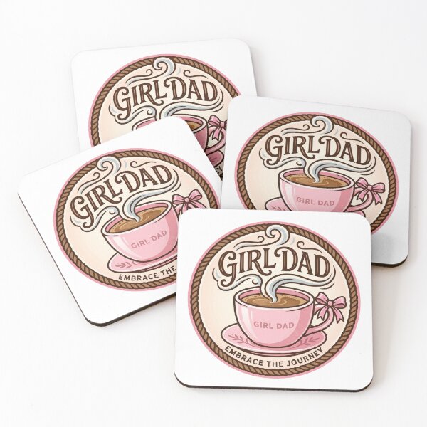 Item preview, ​Girl Dad Espresso Cup Pink Ribbon Vintage Badge designed and sold by Timeless Junction.