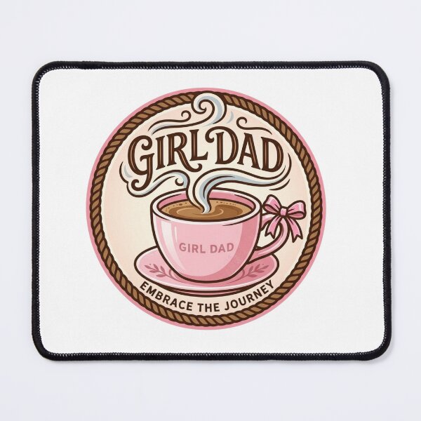 Item preview, ​Girl Dad Espresso Cup Pink Ribbon Vintage Badge designed and sold by Timeless Junction.