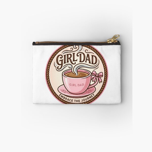 Item preview, ​Girl Dad Espresso Cup Pink Ribbon Vintage Badge designed and sold by Timeless Junction.