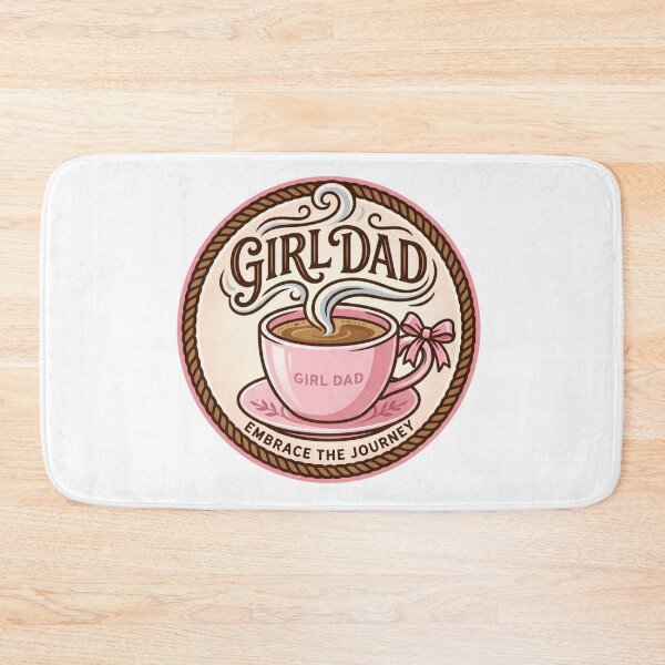 Item preview, ​Girl Dad Espresso Cup Pink Ribbon Vintage Badge designed and sold by Timeless Junction.