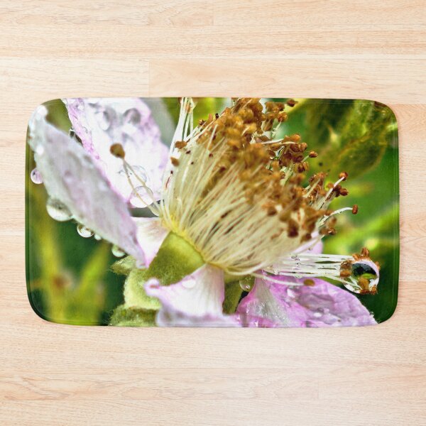 Item preview, Blackberry blossom macro nature photography water droplets designed and sold by Ascooepics.