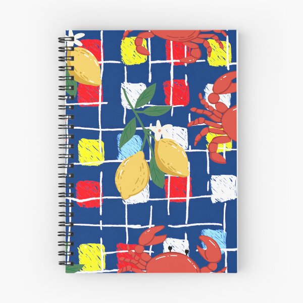 Item preview, Lemons and Red Crabs – Mediterranean Kitchen Tablecloth Seamless Pattern designed and sold by EmeraldeaArt.