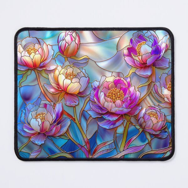 Item preview, Peonies Stained Glass Art designed and sold by MargaretWiktor.