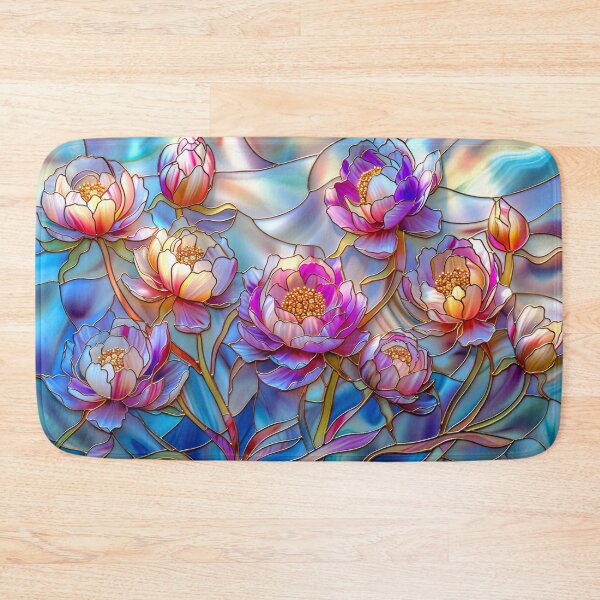Item preview, Peonies Stained Glass Art designed and sold by MargaretWiktor.
