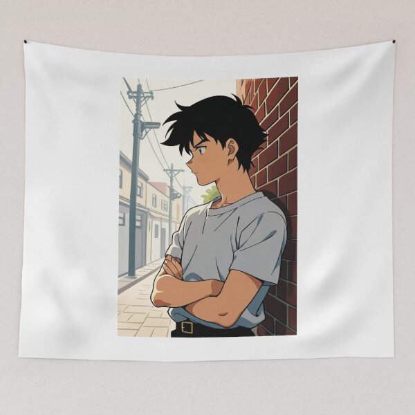 Item preview, Portrait - Man leaning brick wall crossed arms designed and sold by AnimeShin.