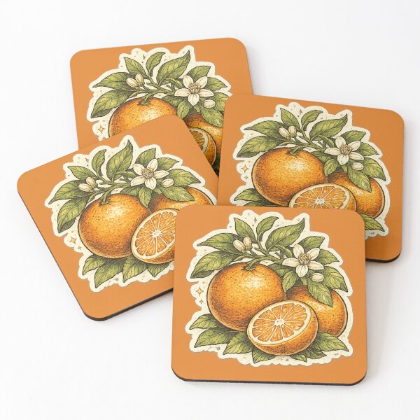 Item preview, Vintage Botanical Orange with Blossom Flowers – Victorian Natural History Illustration | Orange Art Print Gift designed and sold by irfanshikh.