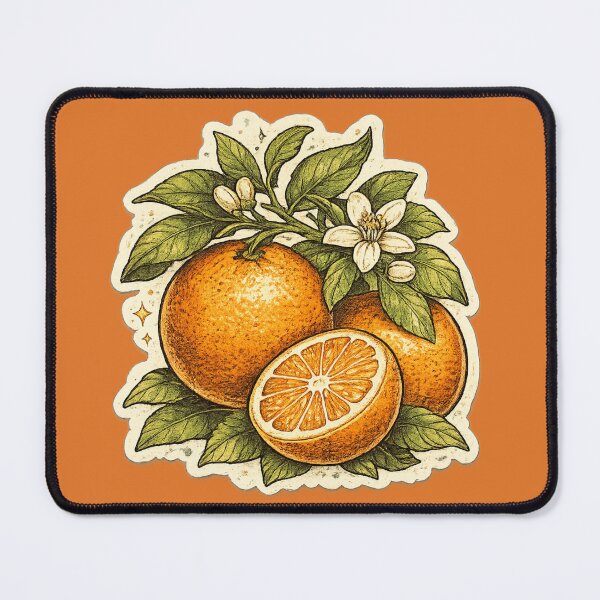 Item preview, Vintage Botanical Orange with Blossom Flowers – Victorian Natural History Illustration | Orange Art Print Gift designed and sold by irfanshikh.