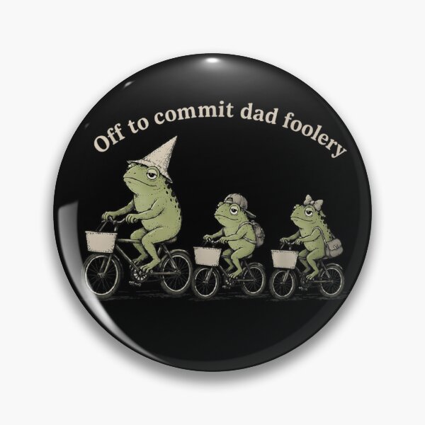 Item preview, Whimsical Cottagecore Frog Family Riding Bicycles Off To Commit Dad Foolery Art designed and sold by DienesAngele.