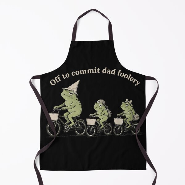Item preview, Whimsical Cottagecore Frog Family Riding Bicycles Off To Commit Dad Foolery Art designed and sold by DienesAngele.