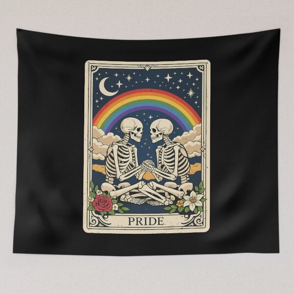 Item preview, Gay Pride Skeleton LGBT Tarot Card designed and sold by nosu-art-pod.