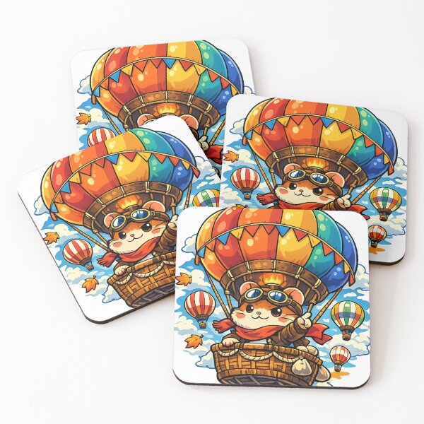 Item preview, Sky Conqueror Hamster Hot Air Balloon Sticker – Kawaii Japan Festival Adventure Design designed and sold by kawaii animal store (in Japan).