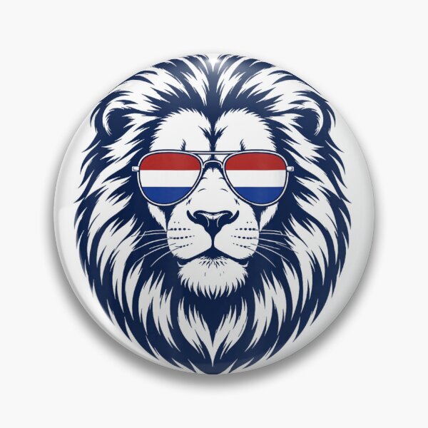 Item preview, Cool Blue Lion Wearing Netherlands Flag Sunglasses Dutch Pride Patriotic Art Design designed and sold by WilliaMaler.
