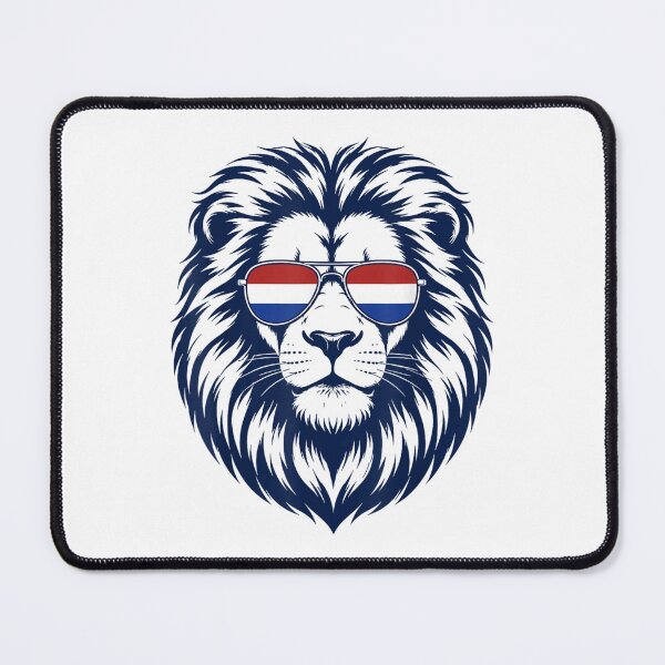 Item preview, Cool Blue Lion Wearing Netherlands Flag Sunglasses Dutch Pride Patriotic Art Design designed and sold by WilliaMaler.