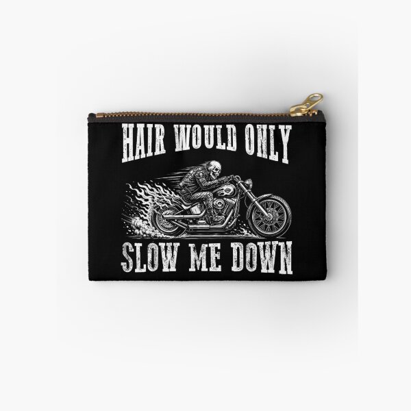 Item preview, Funny Bald Skeleton Riding Motorcycle Hair Would Only Slow Me Down Biker designed and sold by WilliaMaler.
