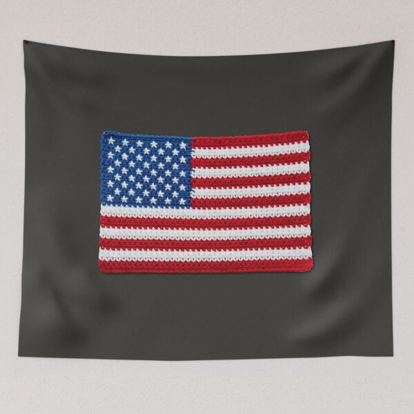 Item preview, Crochet American Flag on Black designed and sold by TackyTime.